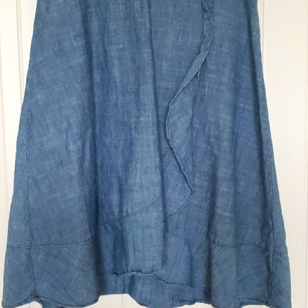 JCrew Chambray Ruffle Mini Dress - Picture 4 of 4